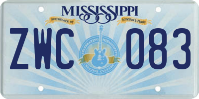 MS license plate ZWC083