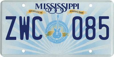 MS license plate ZWC085