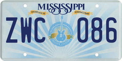 MS license plate ZWC086