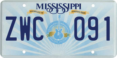 MS license plate ZWC091