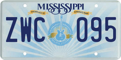 MS license plate ZWC095