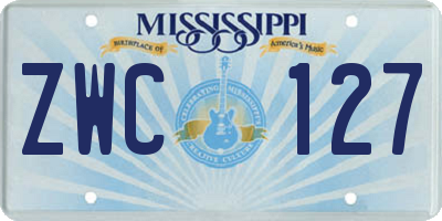 MS license plate ZWC127