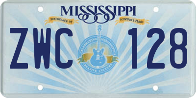 MS license plate ZWC128
