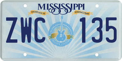 MS license plate ZWC135