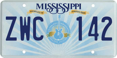 MS license plate ZWC142