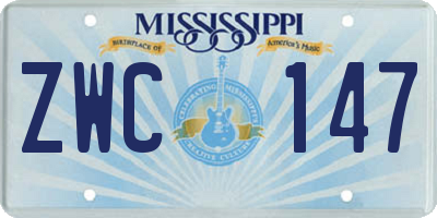 MS license plate ZWC147