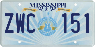 MS license plate ZWC151