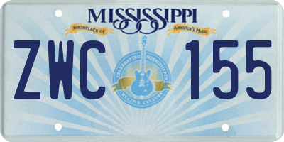 MS license plate ZWC155