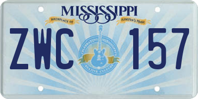 MS license plate ZWC157