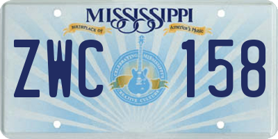 MS license plate ZWC158