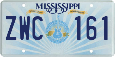 MS license plate ZWC161
