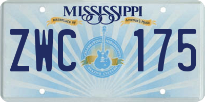 MS license plate ZWC175