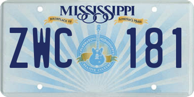 MS license plate ZWC181