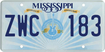 MS license plate ZWC183