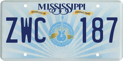 MS license plate ZWC187