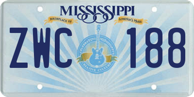 MS license plate ZWC188