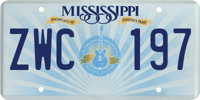 MS license plate ZWC197