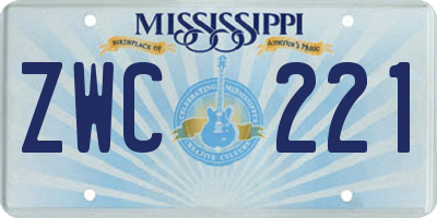 MS license plate ZWC221