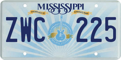 MS license plate ZWC225