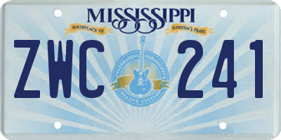 MS license plate ZWC241