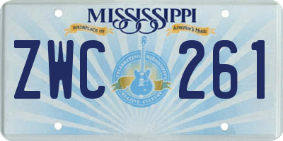 MS license plate ZWC261