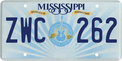 MS license plate ZWC262