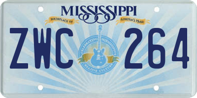 MS license plate ZWC264