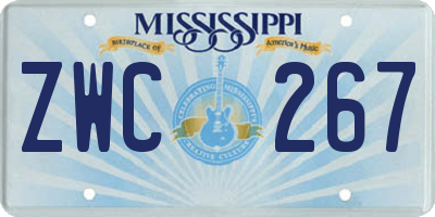 MS license plate ZWC267