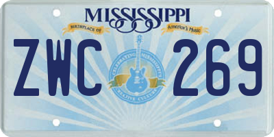 MS license plate ZWC269