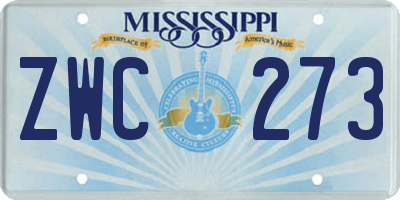 MS license plate ZWC273
