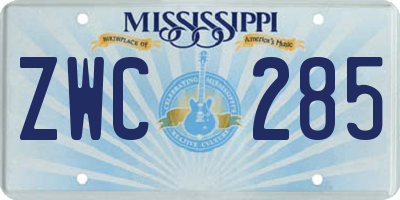 MS license plate ZWC285