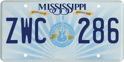 MS license plate ZWC286