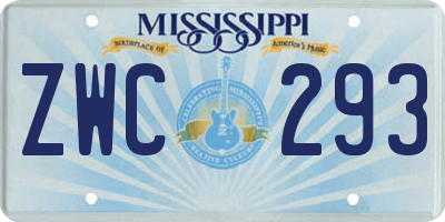 MS license plate ZWC293