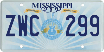 MS license plate ZWC299