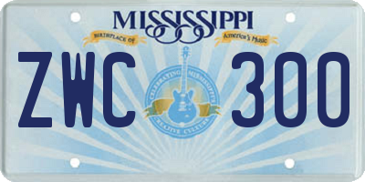 MS license plate ZWC300
