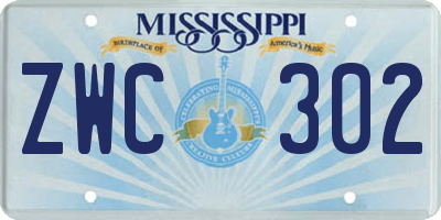 MS license plate ZWC302