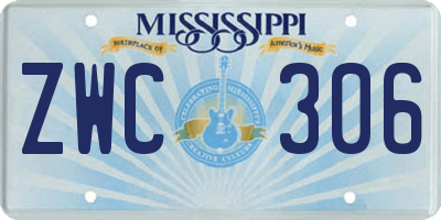 MS license plate ZWC306