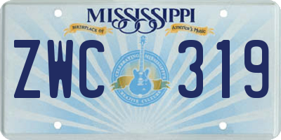 MS license plate ZWC319