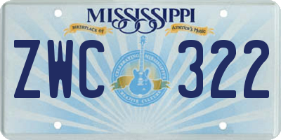 MS license plate ZWC322