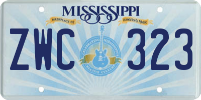 MS license plate ZWC323