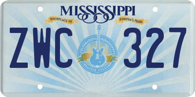 MS license plate ZWC327