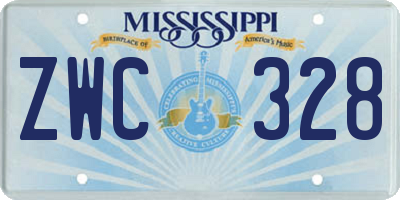 MS license plate ZWC328