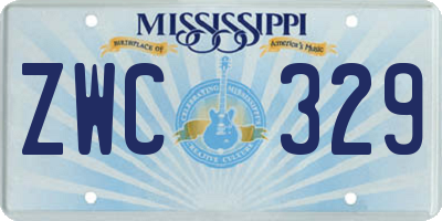 MS license plate ZWC329