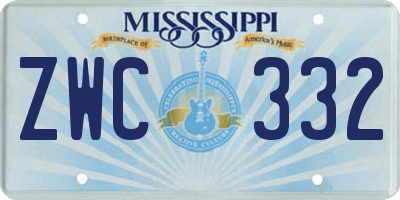 MS license plate ZWC332