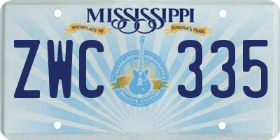 MS license plate ZWC335