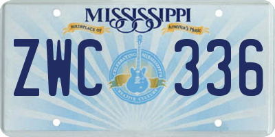 MS license plate ZWC336