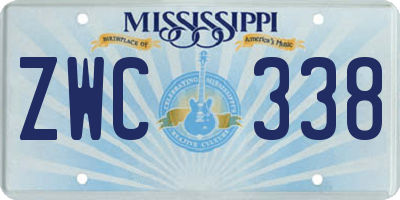 MS license plate ZWC338