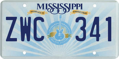 MS license plate ZWC341