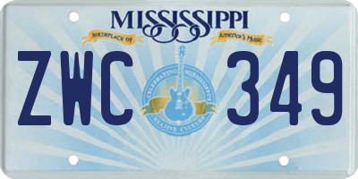 MS license plate ZWC349