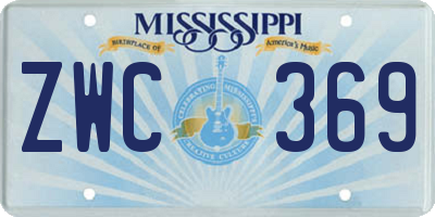 MS license plate ZWC369